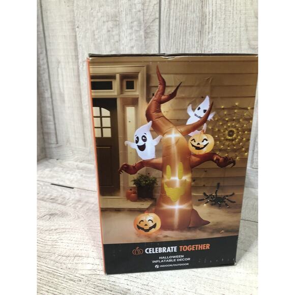 Halloween 10ft tall Inflatable Dead Tree Ghosts Pumpkins Outdoor LED Decoration - Picture 7 of 9